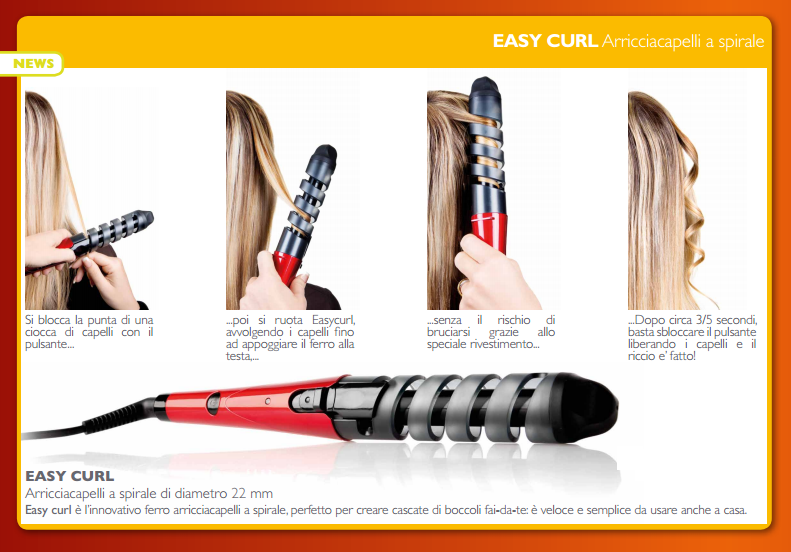 LABOR EASYCURL FERRO ARRICCIACAPELLI A SPIRALE PIASTRA BOCCOLI PER CAPELLI